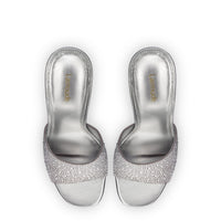 Colette Crystal Mule In Gray Suede