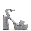 Dolly Crystal Sandal In Gray Suede