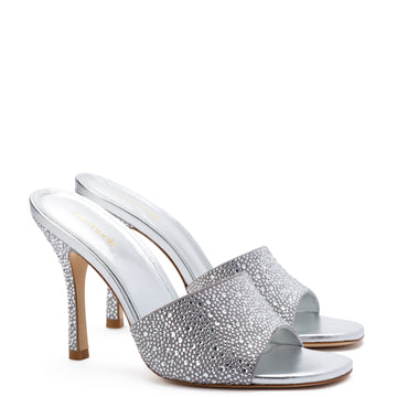 Colette Crystal Mule In Gray Suede