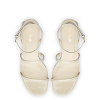 Gio Sandal In Ivory Patent Leather