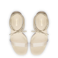 Gloria Sandal In Ivory Leather and Vinyl