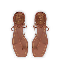 Portofino Flat Sandal In Caramel Leather