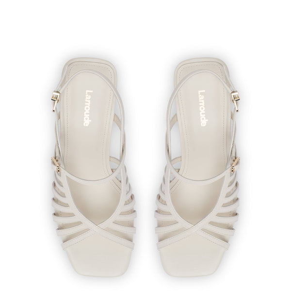 Leandra Sandal In Ivory Leather