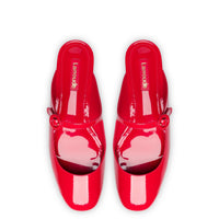 Blair Flat Mule In Scarlet Patent Leather