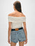 Organic Cotton Ribbed Off The Shoulder Top