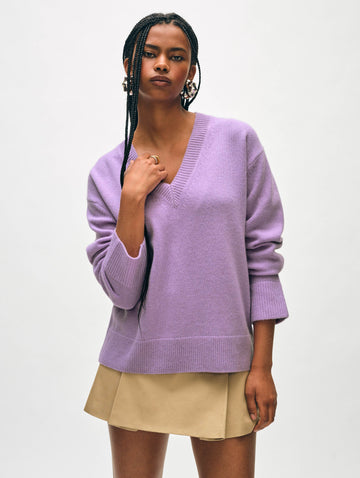 Cashmere Relaxed V Neck