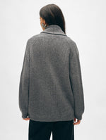 Merino Blend Marled Shawl Collar Coatigan