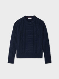 Merino Cashmere Cable Crewneck