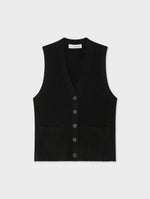 Cashmere Ribbed Button Vest