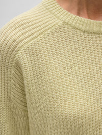 Cashmere Ribbed Saddle Sleeve Crewneck