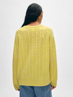 Cashmere Cable Knit V Neck