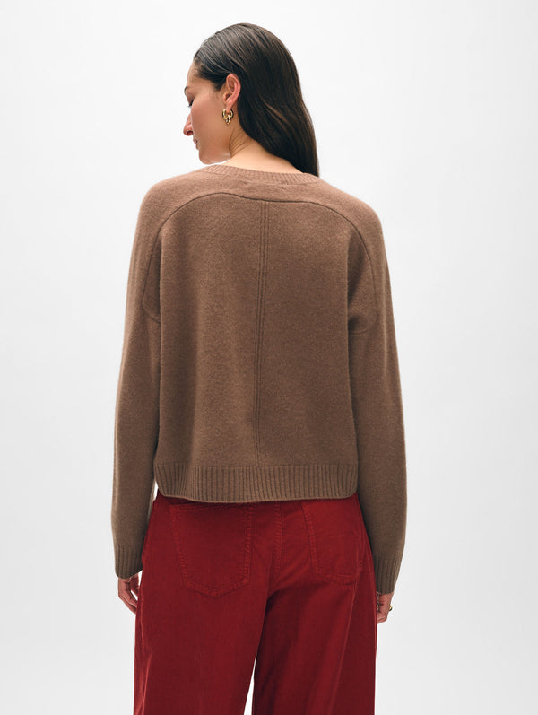 Cashmere Saddle Shoulder V Neck