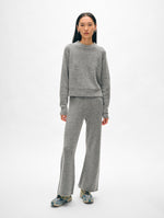 Merino Cashmere Bouclé Wide Leg Pant