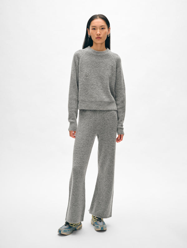 Merino Cashmere Bouclé Wide Leg Pant