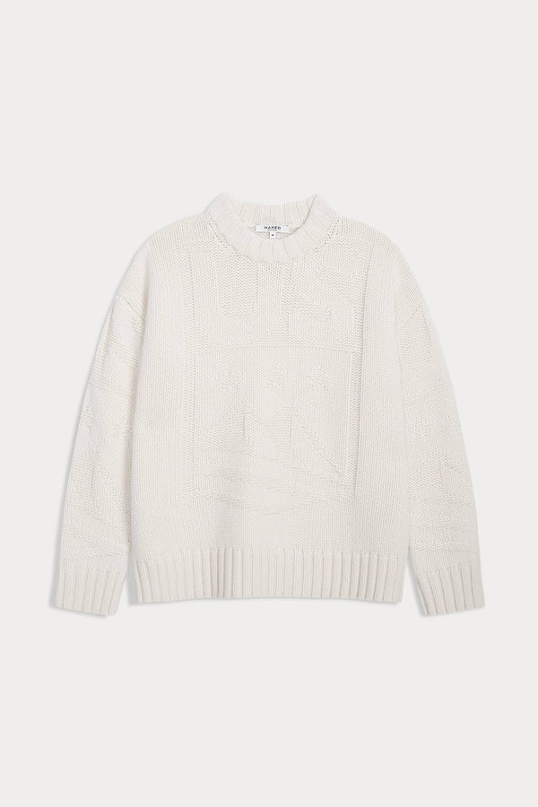 KENNEDY GRAPHIC CASHMERE CREWNECK SWEATER