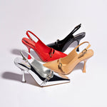 Ines Hi Pump in Tan Patent Leather