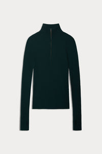 JULIETTE FITTED CASHMERE QUARTER-ZIP