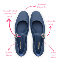 Blair Ballet Flat In Blue Denim