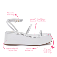 Gio Flatform Sandal In Specchio Silver