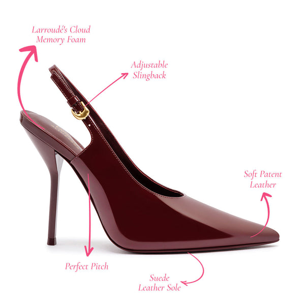 Larroudé x Altuzarra Pump In Burgundy Patent Leather