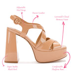 Bee Sandal In Tan Patent Leather