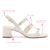 Harmony Block Sandal In Ivory Leather