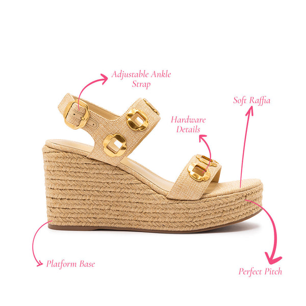 Milan Espadrille In Beige Raffia