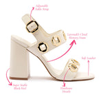 Milan Hi Sandal In Ivory Leather