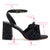 Selena Ruffle Sandal In Black Fabric and Crystals