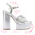 Vivienne Platform Sandal In Silver Metallic Leather