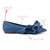 Lee Ruffle Flat In Blue Denim