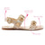 Milan Flat Sandal In Beige Printed Raffia