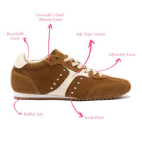 Stella Sneaker In Russet Suede and Ivory Leather