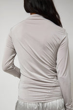 Anggae Light Jersey Slim Shirring Top in Silver