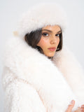 Miss Circle White Wrap Around Vegan Fur Hat