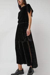 Baserange Olin Skirt in Black Velvet