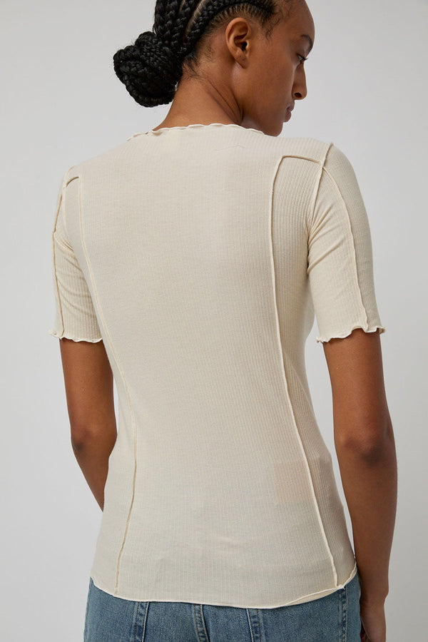 Baserange Omato Short Sleeve Tee in Off White