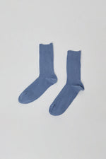 Baserange Rib Overankle Socks in Helm Blue