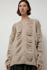 Black Crane Waterfall Sweater in Natural