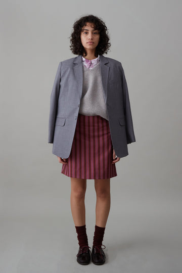 LIBBY SKIRT | MAUVE COTTON STRIPE