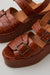 MARGARET PLATFORM | COGNAC EMBOSSED LEATHER