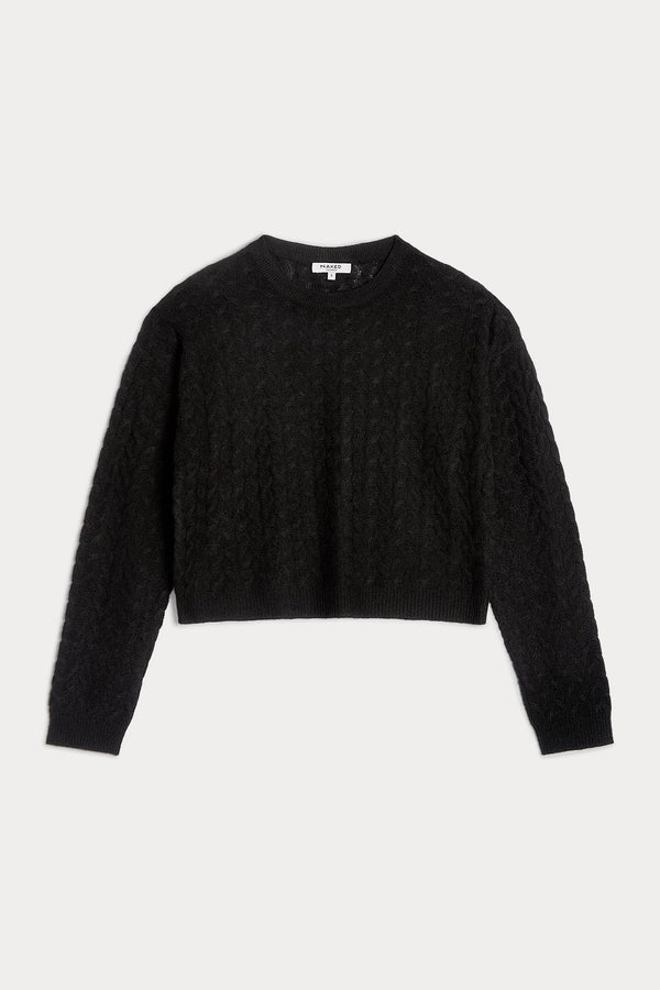 CHRISSY CABLE KNIT CROPPED SWEATER