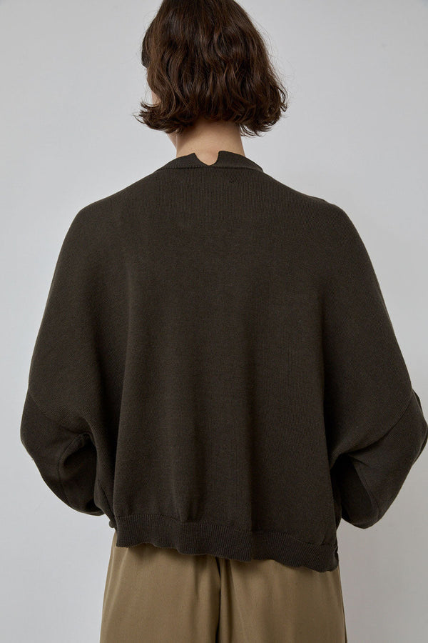 CORDERA Cotton Cashmere Cardigan in Dark Moss