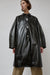 CORDERA Faux Scratched Leather Coat in Dark Brown