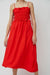 CORDERA Viscose Gathered Dress in Coral