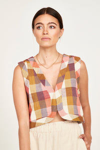 Derry Vest in Sunset Plaid