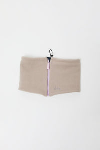 Elmer Fleece Reversible Neck Warmer in Beige and Navy