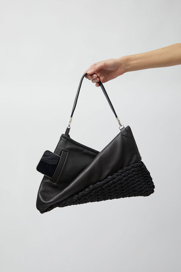 Eva Blut Knit Twisterette Bag in Black