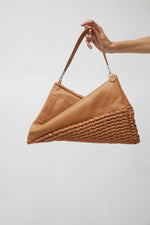 Eva Blut Knit Twisterette Bag in Natural Brown