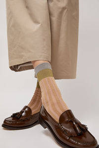 Exquisite J Colorblock Socks in Beige